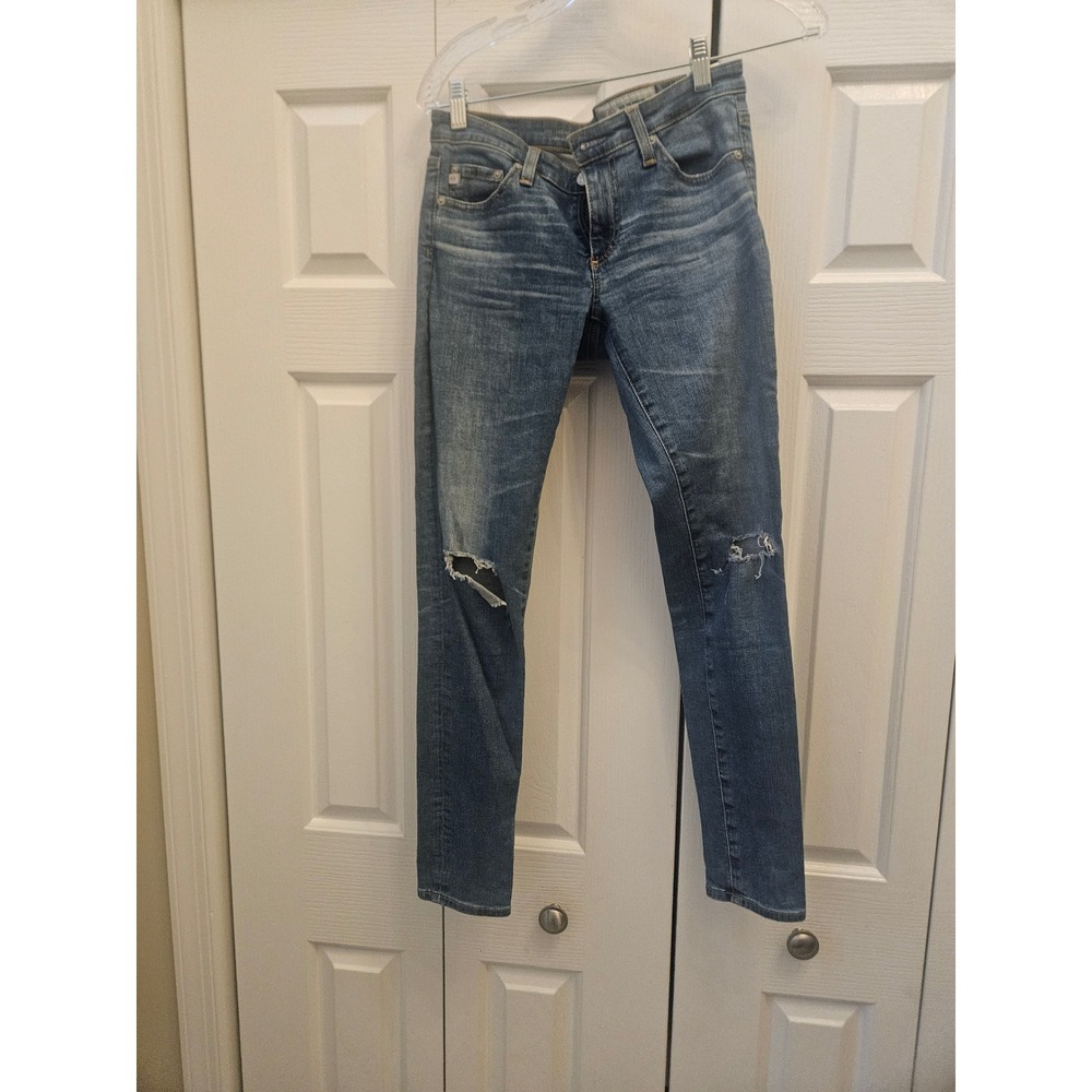 AG Adriano Goldschmied The Legging Ankle Super Skinny Distressed Jeans Blue